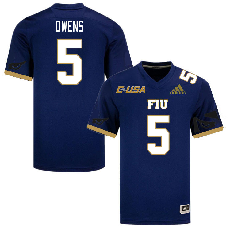 Men-Youth #5 Kejon Owens Florida International Panthers College Football Jerseys Stitched Sale-Navy